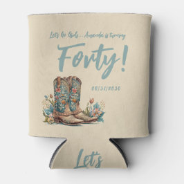 Western Boots Floral Veertigste Verjaardagsfeest Blikjeskoeler
