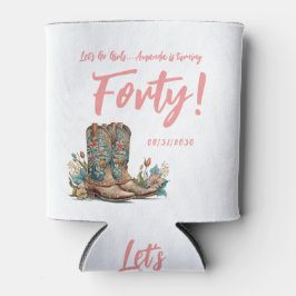 Western Boots Floral Veertigste Verjaardagsfeest Blikjeskoeler