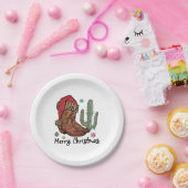 Western Boots Santa Merry Christmas Boots Xmas Papieren Bordje (Feest)