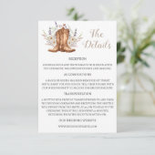 Western Boots Wedding Details Enclosure Card Kaart (Staand voorkant)