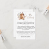 Western Boots Wedding Details Enclosure Card Kaart (Voorkant / Achterkant in situ)