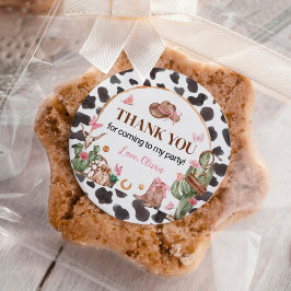 Western Bows Pink Cowgirl Verjaardag Ronde Sticker