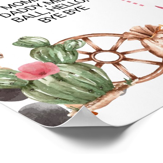 Western Bows Roze Cowgirl Verjaardag Mijlpaal Poster (Hoek)