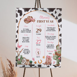 Western Bows Roze Cowgirl Verjaardag Mijlpaal Poster