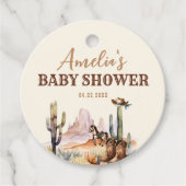 Western Boy A Little Cowboy Rustiek Baby shower Bedankjes Labels (Voorkant)