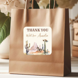 Western Boy A Little Cowboy Rustiek Baby shower Vierkante Sticker