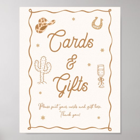 Western Bridal Shower Cards and Gifts  Poster (Voorkant)