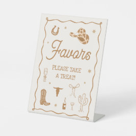 Western Bridal Shower Favor Reclamebord Met Voetstuk