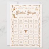Western Bridal Shower Find the Guest Bingo Game Kaart (Voorkant)