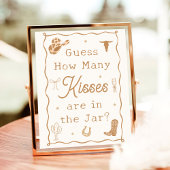 Western Bridal Shower Guess How Many Kisses Poster