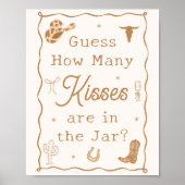 Western Bridal Shower Guess How Many Kisses Poster (Voorkant)