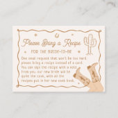 Western Bridal Shower Recipe Request Informatiekaartje (Voorkant)