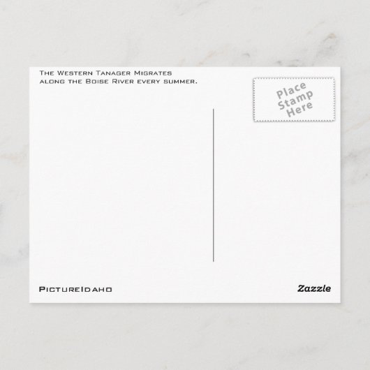 Western Briefkaart Tanager (Achterkant)