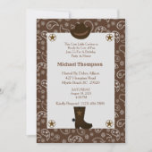 Western Brown Bandana Cowboy Birthday Party Kaart (Voorkant)