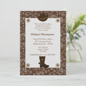 Western Brown Bandana Cowboy Birthday Party Kaart (Staand voorkant)
