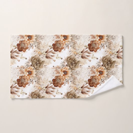 Western Brown Cream Southwest Floral Bad Handdoek (Handdoek)