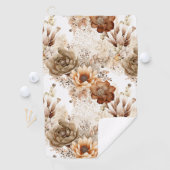 Western Brown Cream Southwest Floral Golfhanddoek (Insitu)