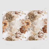 Western Brown Cream Southwest Floral Golfhanddoek (Horizontaal)