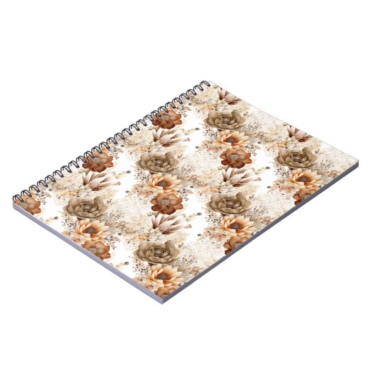 Western Brown Cream Southwest Floral Notitieboek (Linkerzijde)