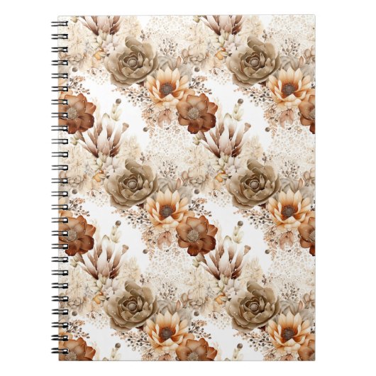 Western Brown Cream Southwest Floral Notitieboek (Voorkant)