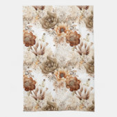 Western Brown Cream Southwest Floral Theedoek (Verticaal)