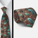 Western Brown Faux Leather Tooled with Feathers Stropdas<br><div class="desc">🤎🌵 Brown Western Faux Leather Tooled Floral with Teal Blue Feathers Neck Tie 🌵🤎 Saddle up your style with this Brown Western Leather Faux Tooled Floral Neck Tie with Teal Blue Feathers. Featuring a rich, rustic brown background and an intricate faux tooled floral pattern, this design captures the timeless look...</div>