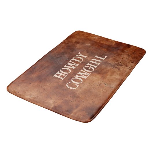 Western Brown Howdy Cowboy Brown Badmat (Gekanteld)