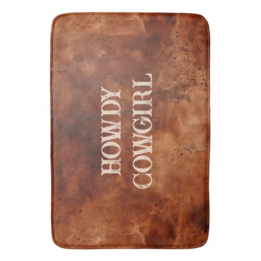 Western Brown Howdy Cowboy Brown Badmat (Voorkant Verticaal)