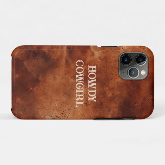 Western Brown Howdy Cowboy Brown Case-Mate iPhone Case (Achterkant (horizontaal))