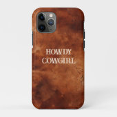Western Brown Howdy Cowboy Brown Case-Mate iPhone Case (Achterkant)