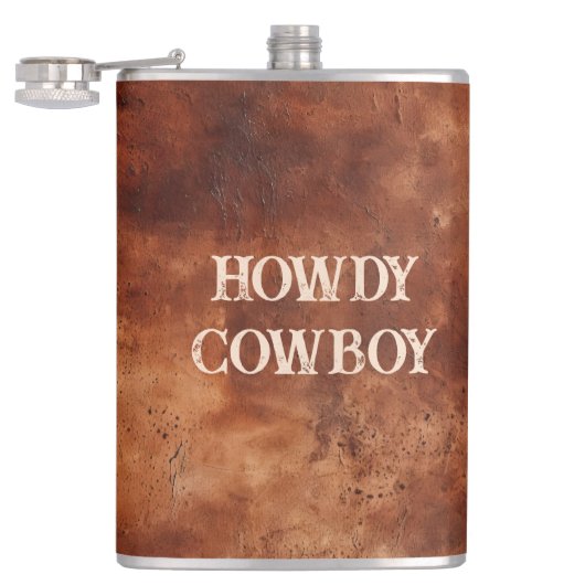 Western Brown Howdy Cowboy Brown Heupfles (Geopend)