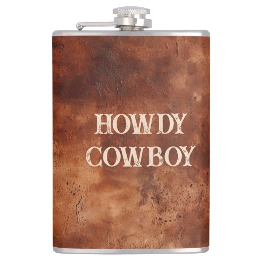 Western Brown Howdy Cowboy Brown Heupfles (Voorkant)