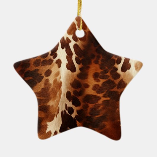 Western Brown Howdy Cowboy Brown Keramisch Ornament (Achterkant)