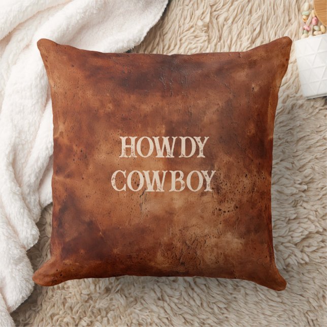 Western Brown Howdy Cowboy Brown Kussen (Deken)