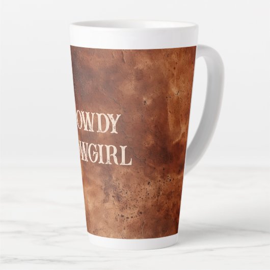 Western Brown Howdy Cowboy Brown Latte Mok (Rechterhoek)