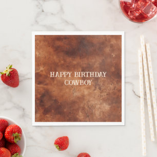 Western Brown Howdy Cowboy Brown Servet