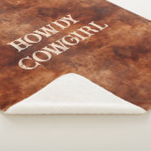 Western Brown Howdy Cowboy Brown Sherpa Deken (3/4)
