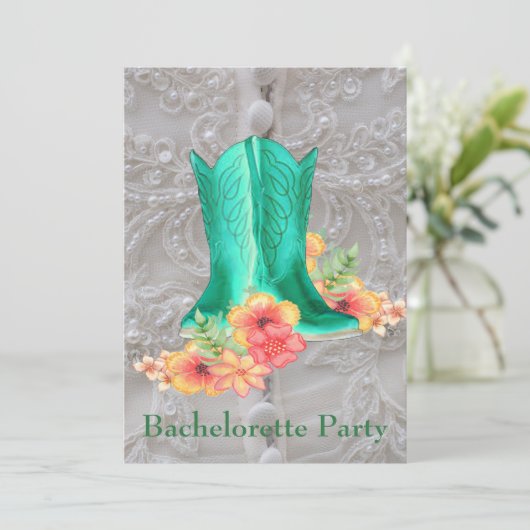 Western Bruiloft Bachelorette Party Custom Kaart (Staand voorkant)