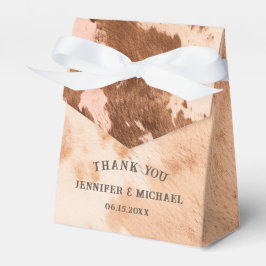 Western Bruiloft Blush Koeienhuid Bedankdoosjes