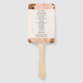 Western Bruiloft Blush Koeienhuid Bruiloft Hand Fa Handwaaier (Achterkant)