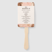 Western Bruiloft Blush Koeienhuid Bruiloft Hand Fa Handwaaier (Voorkant)