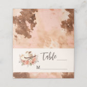 Western Bruiloft Blush Koeienhuid Plaatskaartje (Buitenkant ongevouwen)