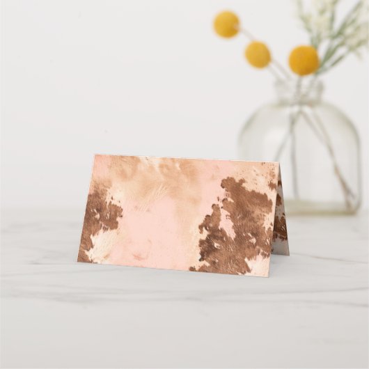 Western Bruiloft Blush Koeienhuid Plaatskaartje (Achterkant)