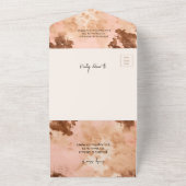 Western Bruiloft Blush Roze Koeienhuid All In One Uitnodiging (Buitenkant)