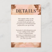 Western Bruiloft Blush Roze Koeienhuid Details Informatiekaartje (Voorkant)