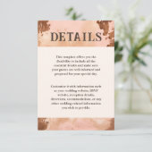 Western Bruiloft Blush Roze Koeienhuid Details Informatiekaartje (Staand voorkant)