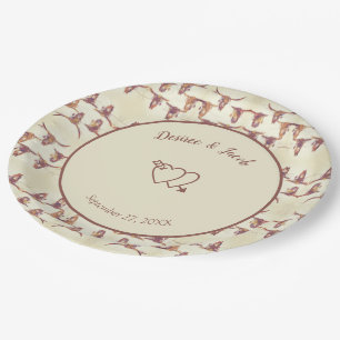 Western bruiloft Bull Skull Beige Brown Land Papieren Bordje