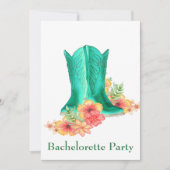 Western Bruiloft Cowboy Boots Bloemen Bachelorette Kaart (Voorkant)