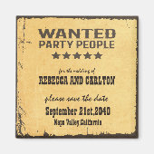 Western Bruiloft Gezocht Party Mensen Save The Dat Magneet (Voorkant)