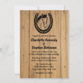 Western bruiloft Land Hoefijzer bruin hout Kaart (Voorkant)